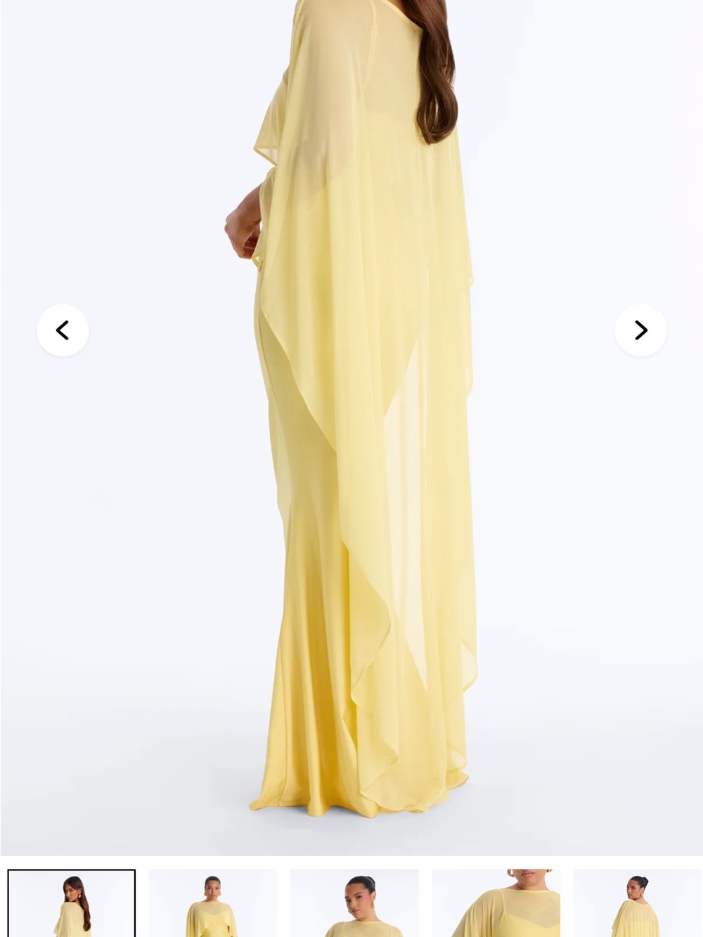 Fashion Nova Yellow Cape-Overlay Maxi Dress - Picture 4 of 4